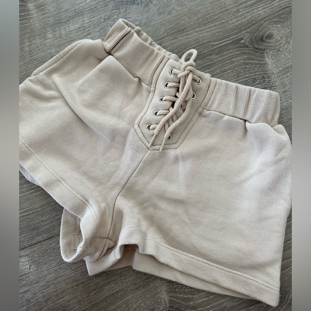 Size XS- Forever 21 lounge shorts- cream/light tan